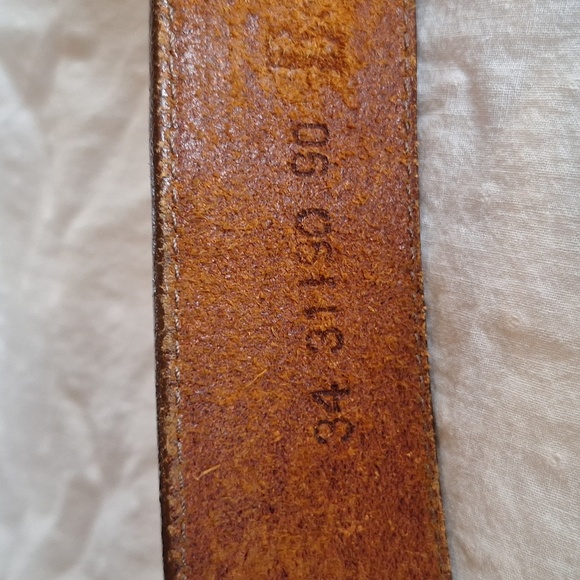 Vintage Banana Republic Hand-Tooled Brown Leather Belt with Floral Detail